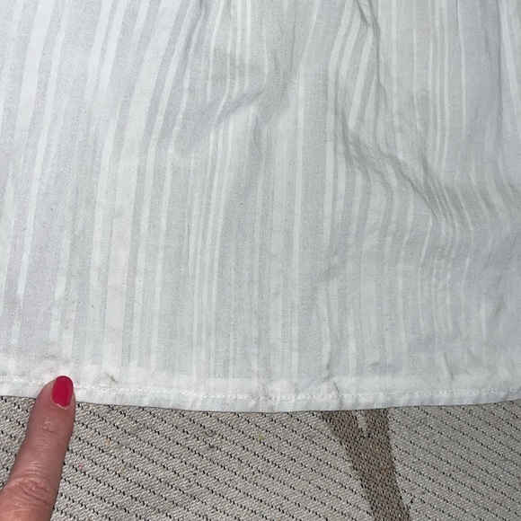 Caroline Constas White  Cotton Spaghetti Beaded Straps Embroidered  Midi Dress - Picture 14 of 16